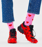 Pink heart crew socks