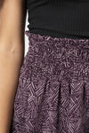 Geometric print flounced skirt