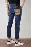 Jeans slim fit tasca in tessuto