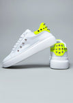 Fluo yellow retro high sole sneakers and studs