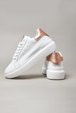Rose Gold retro high sole sneakers