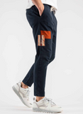 Drill patchwork jeans
