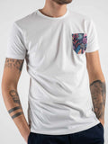 T-shirt with floral pocket
