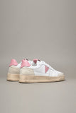 Sneaker bianca con retro e inserto rosa